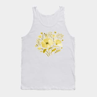 Watercolor poppies bouquet - yellow Tank Top